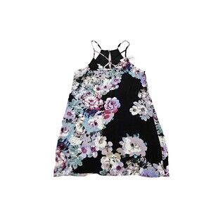 NWT Mabel Women's Floral Print Halter Top Neck Dress Size Medium